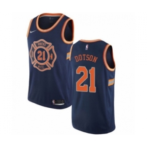 Youth Nike New York Knicks #21 Damyean Dotson Swingman Navy Blue NBA Jersey - City Edition