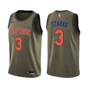 Youth Nike New York Knicks #3 John Starks Swingman Green Salute to Service NBA Jersey