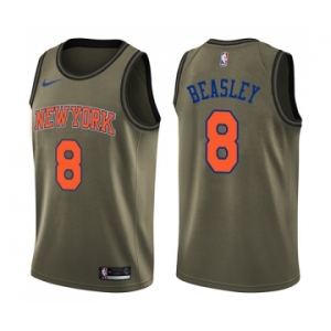 Youth Nike New York Knicks #8 Michael Beasley Swingman Green Salute to Service NBA Jersey