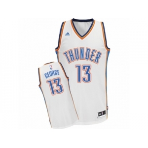 Men Adidas Oklahoma City Thunder #13 Paul George Swingman White Home NBA Jersey