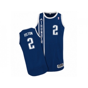 Men Adidas Oklahoma City Thunder #2 Raymond Felton Authentic Navy Blue Alternate NBA Jersey