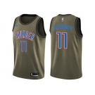 Men Nike Oklahoma City Thunder #11 Detlef Schrempf Green Salute to Service NBA Swingman Jersey