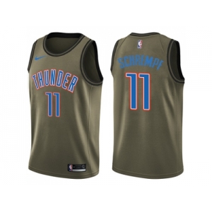 Men Nike Oklahoma City Thunder #11 Detlef Schrempf Green Salute to Service NBA Swingman Jersey