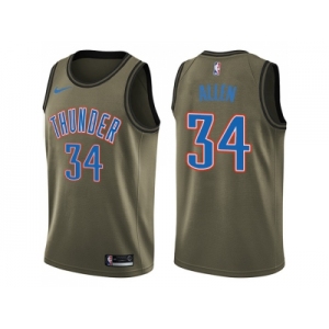 Men Nike Oklahoma City Thunder #34 Ray Allen Green Salute to Service NBA Swingman Jersey