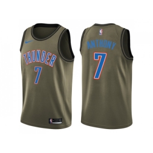 Men Nike Oklahoma City Thunder #7 Carmelo Anthony Green Salute to Service NBA Swingman Jersey