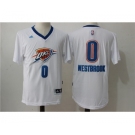 Men's Adidas Oklahoma City Thunder #0 Russell Westbrook Authentic White Pride NBA Jersey