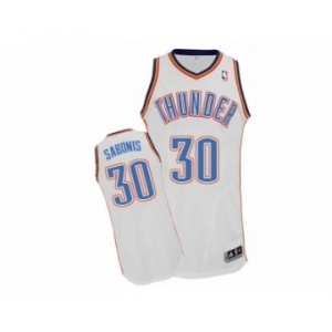 Men's Adidas Oklahoma City Thunder #30 Domantas Sabonis Authentic White Home NBA Jersey