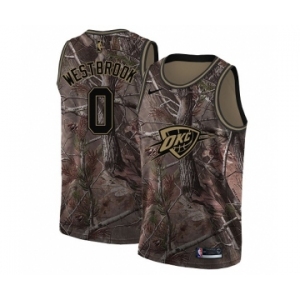 Men's Nike Oklahoma City Thunder #0 Russell Westbrook Swingman Camo Realtree Collection NBA Jersey
