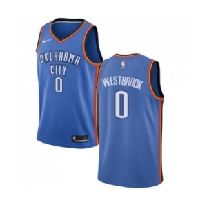 Men's Nike Oklahoma City Thunder #0 Russell Westbrook Swingman Royal Blue Road NBA Jersey - Icon Edition