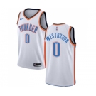 Men's Nike Oklahoma City Thunder #0 Russell Westbrook Swingman White Home NBA Jersey - Association Edition