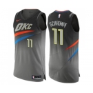 Men's Nike Oklahoma City Thunder #11 Detlef Schrempf Authentic Gray NBA Jersey - City Edition