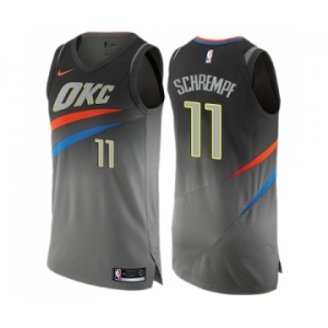 Men's Nike Oklahoma City Thunder #11 Detlef Schrempf Authentic Gray NBA Jersey - City Edition
