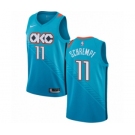 Men's Nike Oklahoma City Thunder #11 Detlef Schrempf Authentic Turquoise NBA Jersey - City Edition