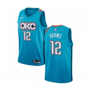 Men's Nike Oklahoma City Thunder #12 Steven Adams Swingman Turquoise NBA Jersey - City Edition