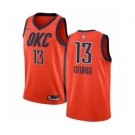 Men's Nike Oklahoma City Thunder #13 Paul George Orange Swingman Jersey - Earned Edition