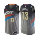 Men's Nike Oklahoma City Thunder #13 Paul George Swingman Gray NBA Jersey - City Edition