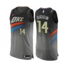 Men's Nike Oklahoma City Thunder #14 D.J. Augustin Authentic Gray NBA Jersey - City Edition