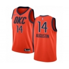 Men's Nike Oklahoma City Thunder #14 D.J. Augustin Orange Swingman Jersey - Earned Edition