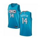 Men's Nike Oklahoma City Thunder #14 D.J. Augustin Swingman Turquoise NBA Jersey - City Edition