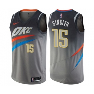 Men's Nike Oklahoma City Thunder #15 Kyle Singler Swingman Gray NBA Jersey - City Edition