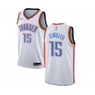 Men's Nike Oklahoma City Thunder #15 Kyle Singler Swingman White Home NBA Jersey - Association Edition