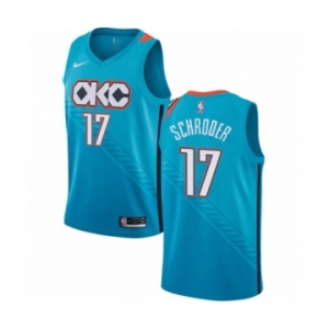 Men's Nike Oklahoma City Thunder #17 Dennis Schroder Swingman Turquoise NBA Jersey - City Edition