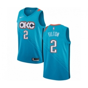 Men's Nike Oklahoma City Thunder #2 Raymond Felton Swingman Turquoise NBA Jersey - City Edition
