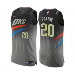 Men's Nike Oklahoma City Thunder #20 Gary Payton Authentic Gray NBA Jersey - City Edition