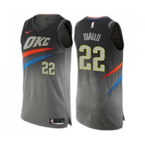 Men's Nike Oklahoma City Thunder #22 Hamidou Diallo Swingman Gray NBA Jersey - City Edition