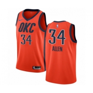 Men's Nike Oklahoma City Thunder #34 Ray Allen Orange Swingman Jersey - Earned Edition