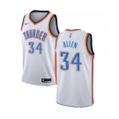 Men's Nike Oklahoma City Thunder #34 Ray Allen Swingman White Home NBA Jersey - Association Edition