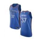 Men's Nike Oklahoma City Thunder #37 Kevin Hervey Authentic Royal Blue NBA Jersey - Icon Edition