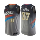 Men's Nike Oklahoma City Thunder #37 Kevin Hervey Swingman Gray NBA Jersey - City Edition