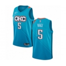 Men's Nike Oklahoma City Thunder #5 Devon Hall Authentic Turquoise NBA Jersey - City Edition