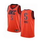 Men's Nike Oklahoma City Thunder #5 Devon Hall Orange Swingman Jersey - Earned Edition