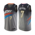 Men's Nike Oklahoma City Thunder #7 Carmelo Anthony Swingman Gray NBA Jersey - City Edition