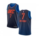 Men's Nike Oklahoma City Thunder #7 Carmelo Anthony Swingman Navy Blue NBA Jersey Statement Edition