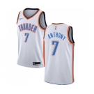 Men's Nike Oklahoma City Thunder #7 Carmelo Anthony Swingman White Home NBA Jersey - Association Edition