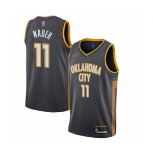 Men's Oklahoma City Thunder #11 Abdel Nader Authentic Charcoal Basketball Jersey - 2019-20 City Edition