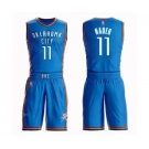 Men's Oklahoma City Thunder #11 Abdel Nader Authentic Royal Blue Basketball Suit Jersey - Icon Edition