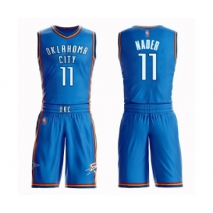 Men's Oklahoma City Thunder #11 Abdel Nader Authentic Royal Blue Basketball Suit Jersey - Icon Edition