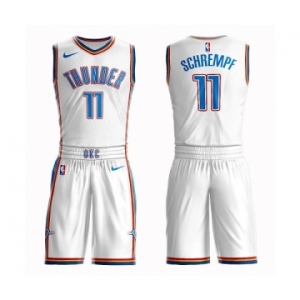 Men's Oklahoma City Thunder #11 Detlef Schrempf Authentic White Basketball Suit Jersey - Association Edition