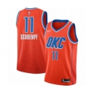 Men's Oklahoma City Thunder #11 Detlef Schrempf Swingman Orange Finished Basketball Jersey - Statement Edition