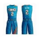 Men's Oklahoma City Thunder #2 Raymond Felton Swingman Turquoise Basketball Suit Jersey - City Edition