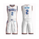 Men's Oklahoma City Thunder #2 Raymond Felton Swingman White Basketball Suit Jersey - Association Edition