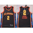 Men's Oklahoma City Thunder #2 Shai Gilgeous-Alexander Black 2024 City Edition Stitched Basketball Jersey