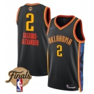 Men's Oklahoma City Thunder #2 Shai Gilgeous-Alexander Black 2025 Finals City Edition Stitched Basketball Jersey