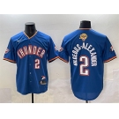 Men's Oklahoma City Thunder #2 Shai Gilgeous-Alexander Blue 2025 Finals Vapor Stitched Baseball Jersey
