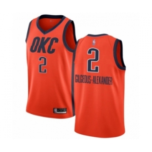 Men's Oklahoma City Thunder #2 Shai Gilgeous-Alexander Orange Swingman Jersey - Earned Edition