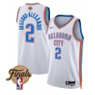 Men's Oklahoma City Thunder #2 Shai Gilgeous-Alexander White 2025 Finals Association Edition Stitched Basketball Jersey